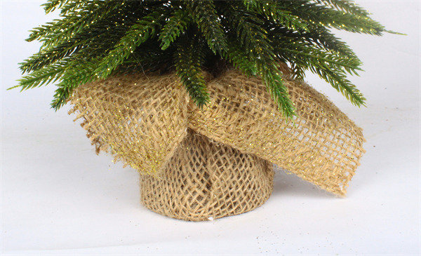 Kerstversiering met Jute Houten Basis Gouden Afwerking