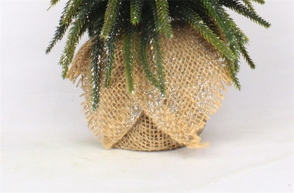 Kerstversiering met Jute Houten Basis Zilveren Afwerking