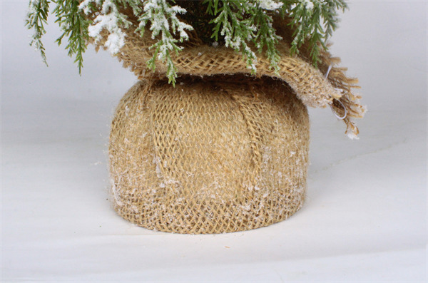 Kleine kerstversieringen in jute basis Snow Finish