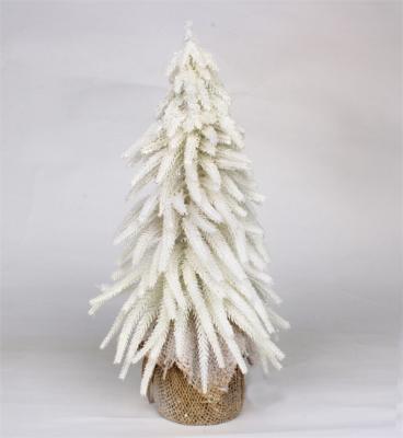 Witte kerstversieringen in Jute Base Snow Finish